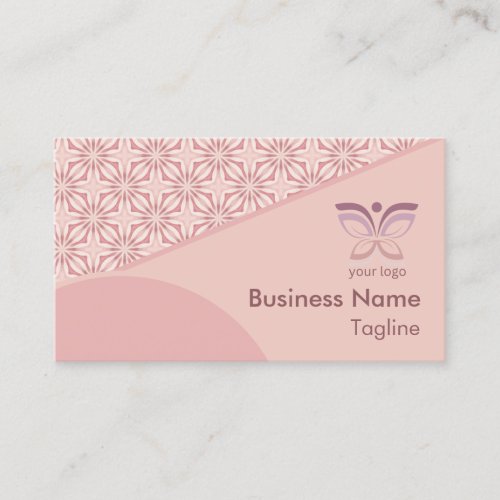 Unique Feminine Geometric Pattern QR Code Logo Business Card