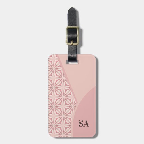 Unique Feminine Pink Geometric Pattern QR Code Luggage Tag