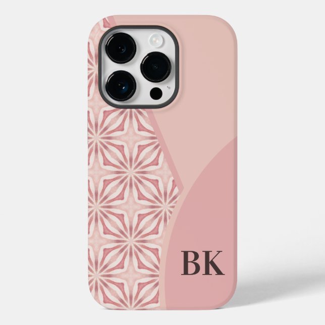 Unique Feminine Pretty Pink Geometric Pattern Case-Mate iPhone Case (Back)