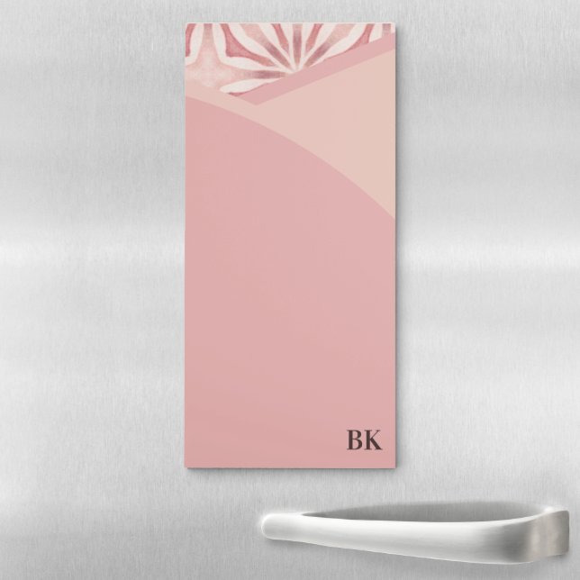 Unique Feminine Pretty Pink Geometric Pattern Magnetic Notepad (In Situ)