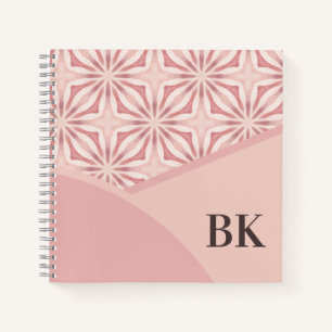 Unique Feminine Pretty Pink Geometric Pattern Notebook