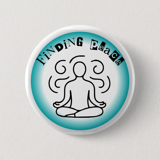 Unique Finding Peace Art Designs - Happy Shopping Button (Front)