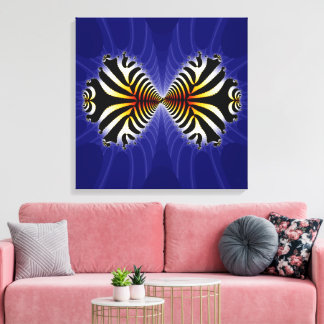 Unique Fine Art Kissing Fish Design Fractal Canvas Print