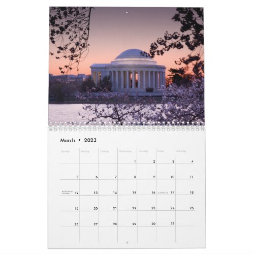 Unique Fine Art Washington DC 2023 Calendar