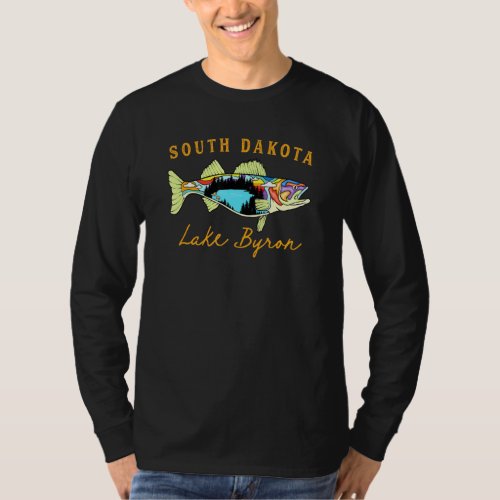 Unique Fisherman South Dakota Byron Lake Walleye F T_Shirt