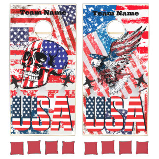 Unique Flag Power Play  Cornhole Set