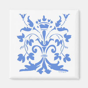 Unique Fleur de lis Queen (blue) Magnet