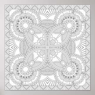 Unique Floral Art Doodle 2 Poster