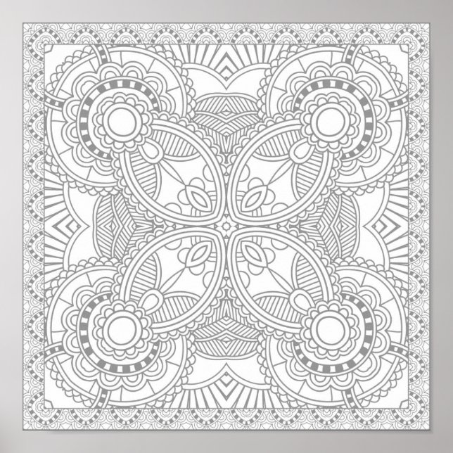 Unique Floral Art Doodle 2 Poster (Front)