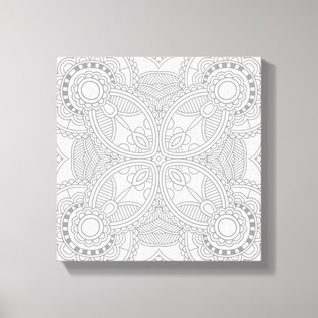Unique Floral Art Doodle 6 Canvas Print (Front)