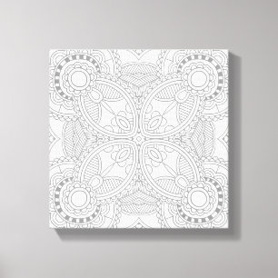 Unique Floral Art Doodle 6 Canvas Print