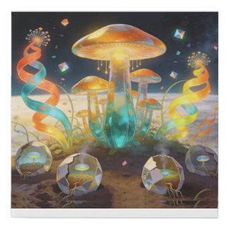 Unique Floral Design Faux Canvas Print