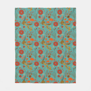 Unique Floral Pattern Fleece Blanket