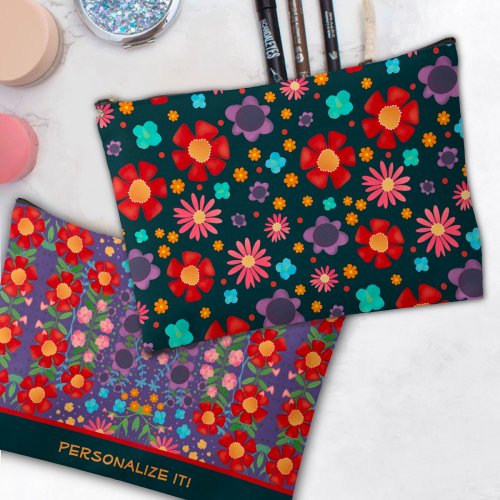 Unique Floral Pattern Fun Custom Accessory Bag