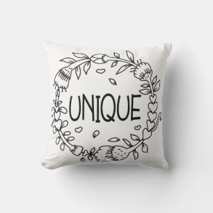 Unique Floral Typography Throw Pillow