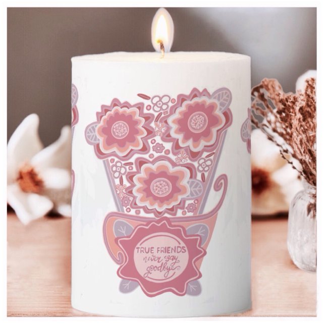 Unique FloralDesign Style Pillar Candle (Creator Uploaded)