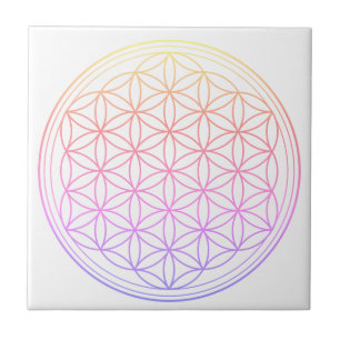 UNIQUE FLOWER OF LIFE CERAMIC TILE