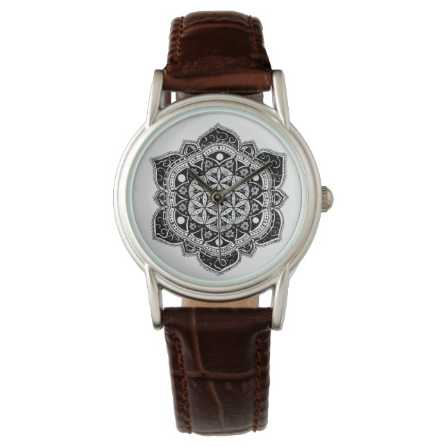 Unique Flower of life Mandala Watch (Front)