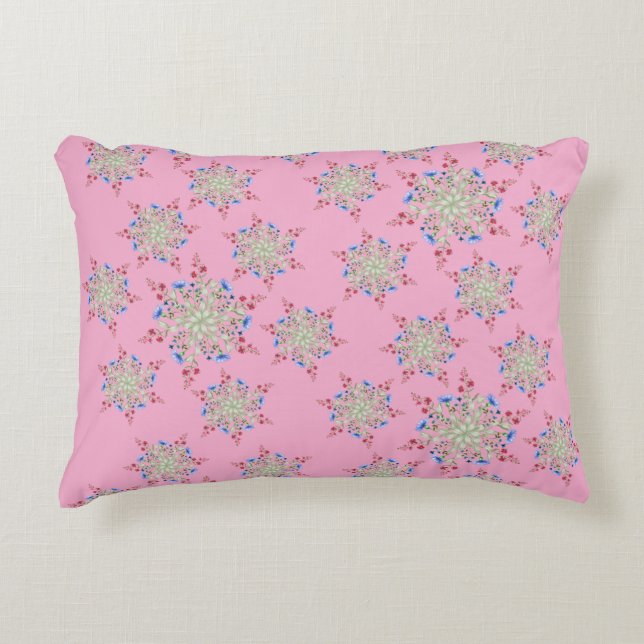 Unique Flower Pattern Designed Accent Pillow (Front)