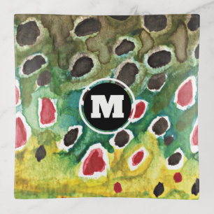 Unique Fly Fishing Brown Trout Skin Trinket Tray