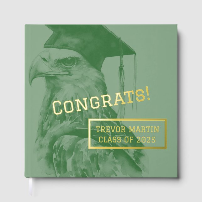 Unique Foil Graduation Party Guest Book (Front)