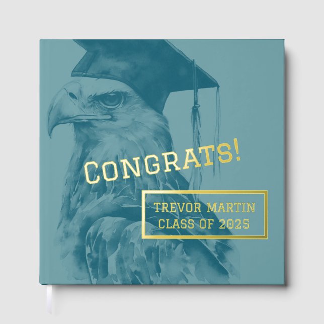 Unique Foil Graduation Party Guest Book (Front)