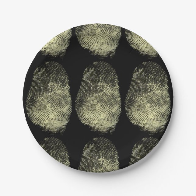 Unique Forensic Fingerprint Identity Paper Plates (Front)