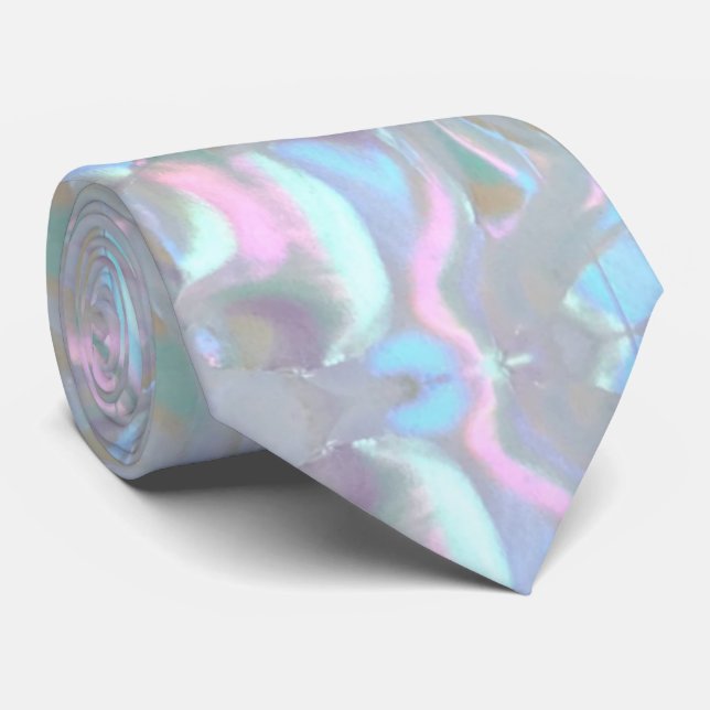 Unique Formal Mother of Pearl Abalone Neck Tie (Rolled)