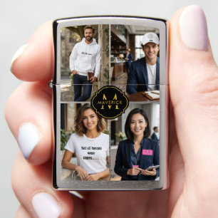 Unique Four Picture Initial Name Personalized Zippo Lighter