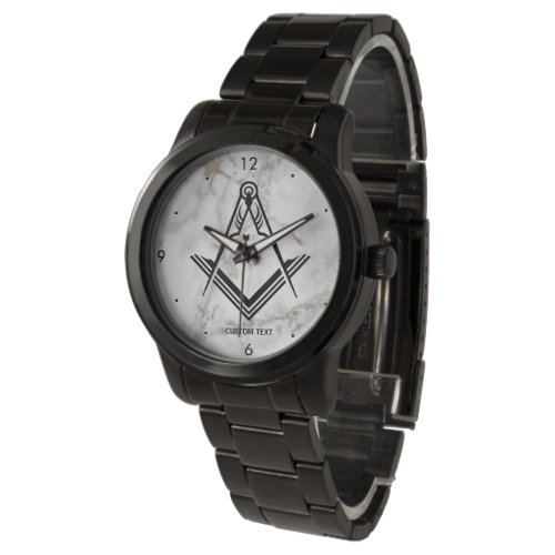 Unique Freemason Gifts  Black White Masonic Watch