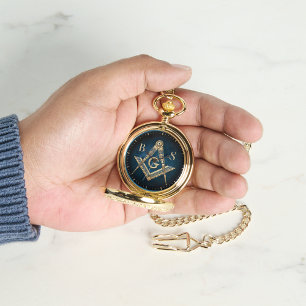 Unique Freemason Gifts   Blue Gold Masonic Compass Watch