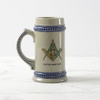 Unique Freemason Gifts | Gold Masonic Compass Beer Stein