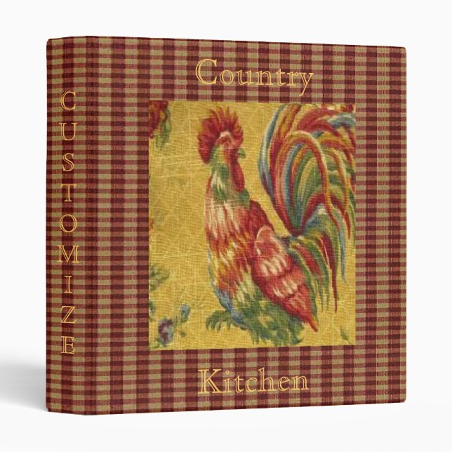 Unique! French Country Rooster Avery Binder (Front/Spine)