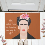 Unique Frida Kahlo Quote Portrait Modern Welcome  Doormat