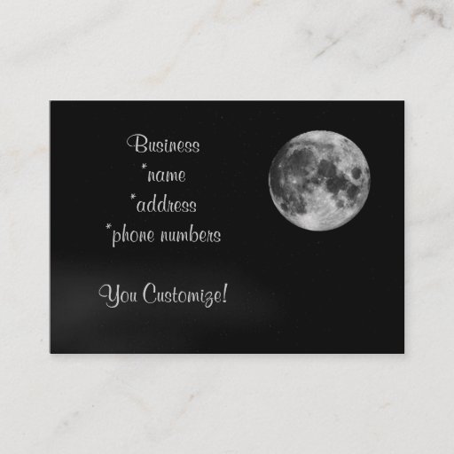 Customizable *Unique Full Moon* Lunar Business Cards