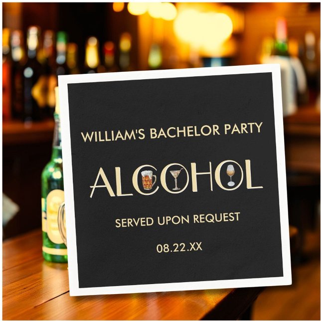 Unique Fun Beer Wine Martini Bachelor Party Napkins (Creator Uploaded)