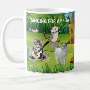 Unique Fun Cats in the Chorus Personalized Coffee Mug
