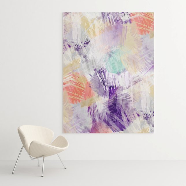 Unique Fun Colorful Abstract Brush Art Painting Canvas Print (Creator Uploaded)