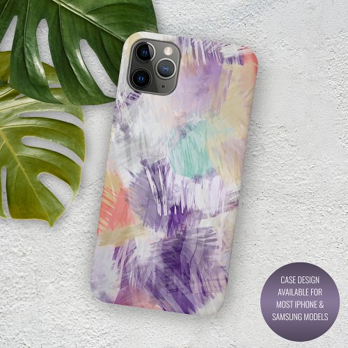 Unique Fun Colorful Abstract Brush Art Painting iPhone 15 Pro Max Case
