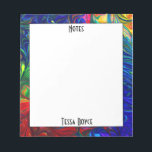 Unique Fun Colorful Monogrammed Name Notepad<br><div class="desc">A unique,  fun monogrammed notepad with a colorful abstract art background</div>
