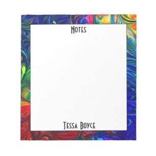 Unique Fun Colorful Monogrammed Name Notepad