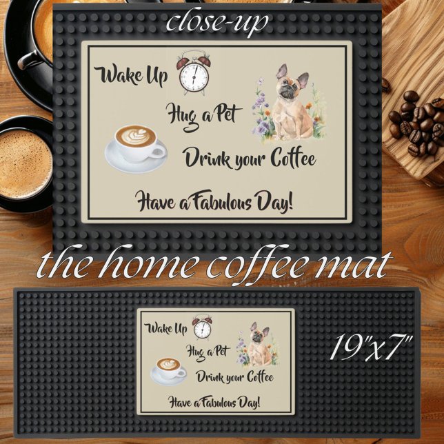 Unique Fun Dog Coffee Bar Mat Flowers (Creator Uploaded)