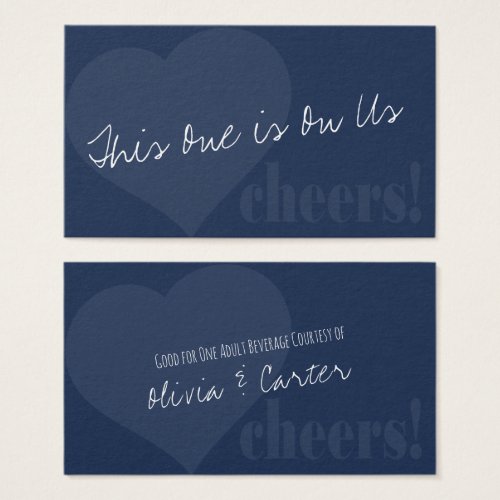 Unique  Fun Drink Tickets with Heart on Navy