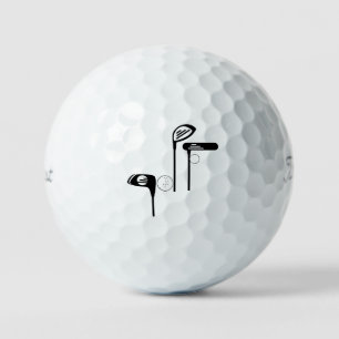 Unique Fun Golf Clubs Ball Typography Golf Ball