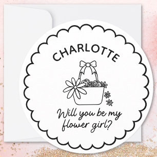 Unique Fun Round 'Will You Be My Flower Girl?' Card