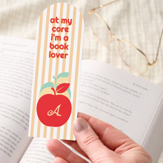 Unique Funny Apple Core Saying Book Lover Bookmark (Hand)