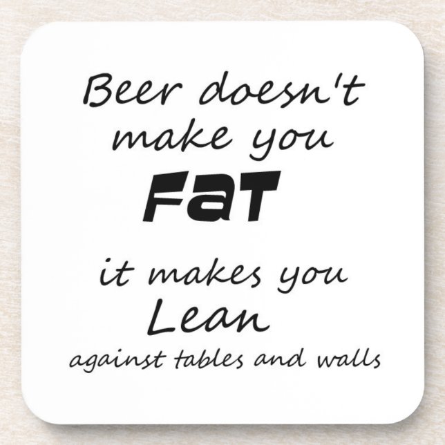 Unique funny beer quotes joke humor gift coasters (Front)