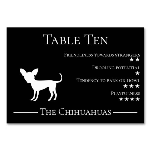 Unique funny dog breeds guest chihuahua team or table number