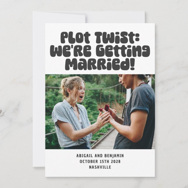 Unique Funny Getting Married Humor Quote Fun Photo Save The Date (Front)