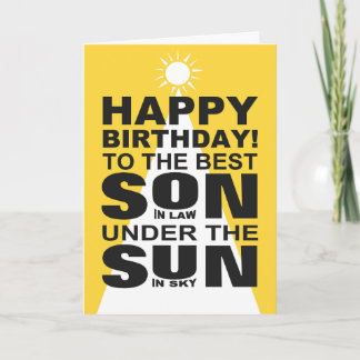 Unique funny Happy birthday son in law Card